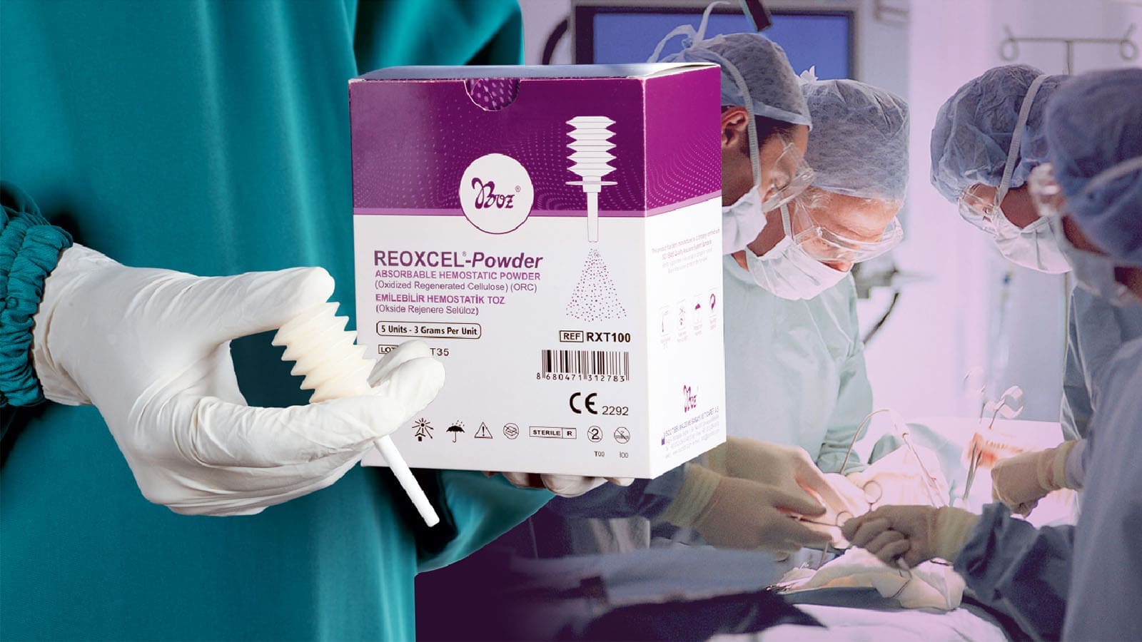 New Reoxcel Powder sterile and absorbable hemostat