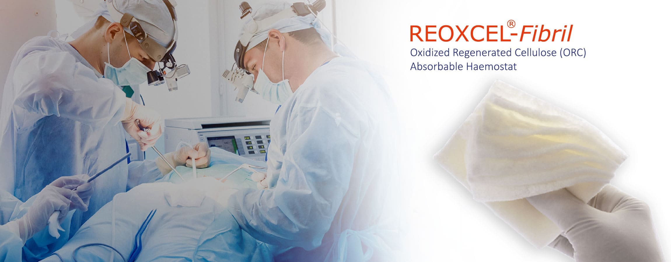 Reoxcel Fibril absorbierbares Hämostatikum ist ein steriles hämostatisches (blutstillendes) Präparat, das aus oxidierter regenerierter Cellulose (ORC) (Polyanhydrid-Glucuronsäure) hergestellt wird und eine antibakterielle Wirkung gegen 40 Arten von Mikroorganismen hat.