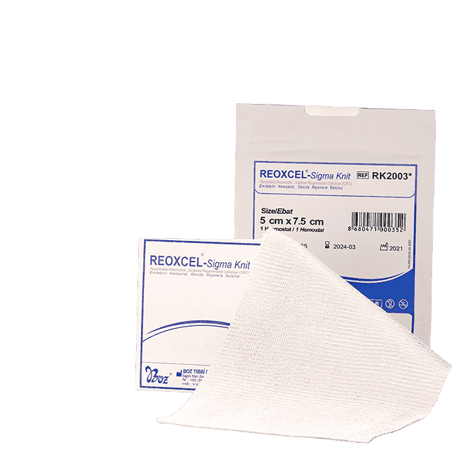 Reoxcel Sigma Knit Absorbable Hemostats, Plain Texture Structure Hemostatic Agent