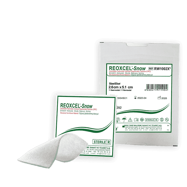 Single-Layer and About Fibrous Cellulose-Based Reoxcel Snow Hemostats